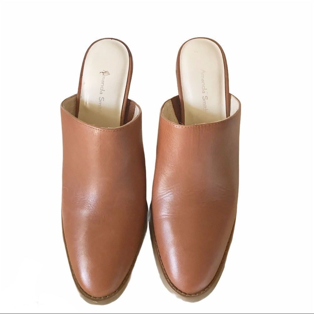Amanda Smith Tan Leather Phoenix Mules 7M